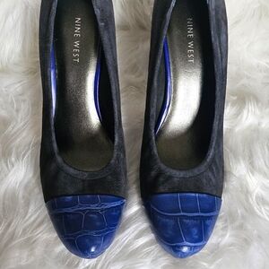 Nine West leather size 8.5 with a 5" heel and a 1" toe heel